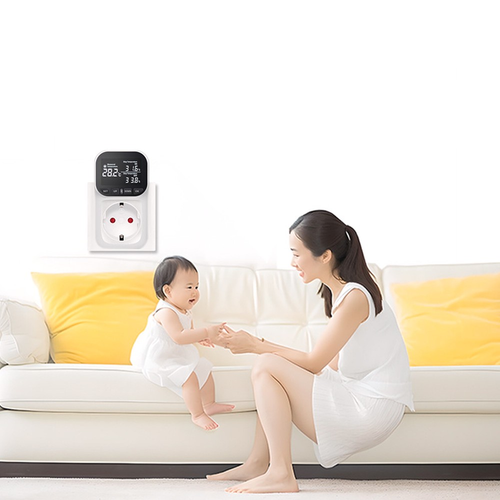 Digital Thermostat Outlet Plug Temperature Controller Outlet Socket 110V LCDsMvJ