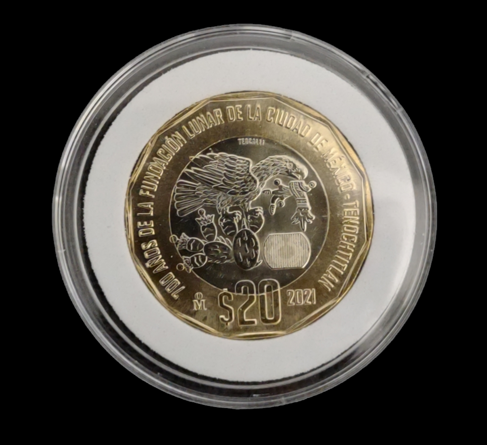 50 PESOS BILL MEXICO AND 20 PESO COIN FUNDACION DE TENOCHTITLAN BILLETE MONEDA