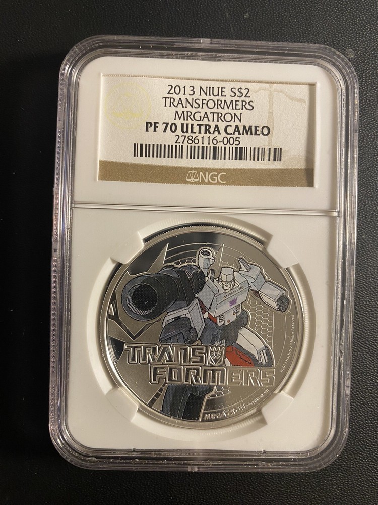 2013 Niue $2 Megatron Transformers NGC PF 70 1 oz Silver Proof Error Label