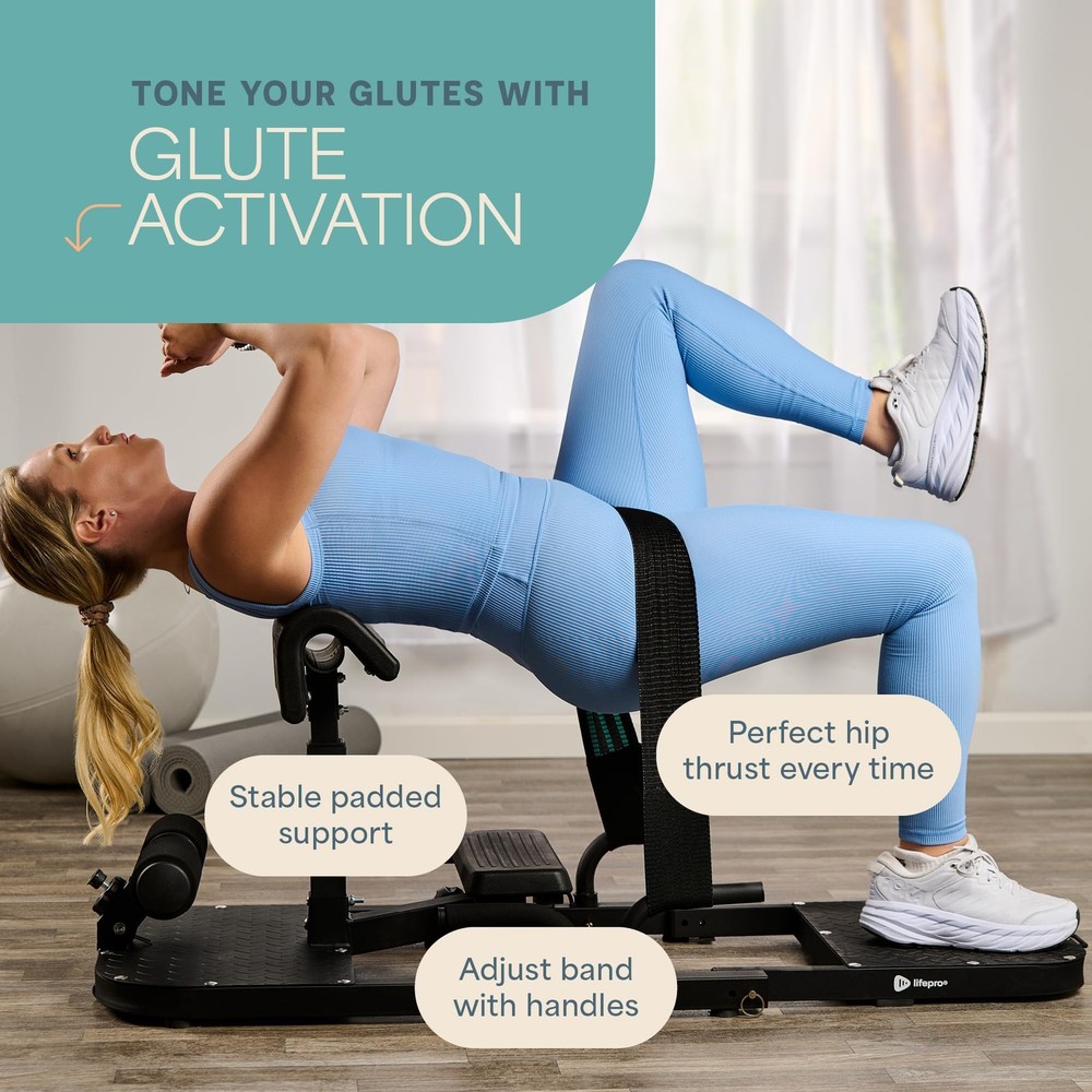 Hip Thrust Machine – Adjustable Glutes Workout Equipment for Home – GluteBlas...