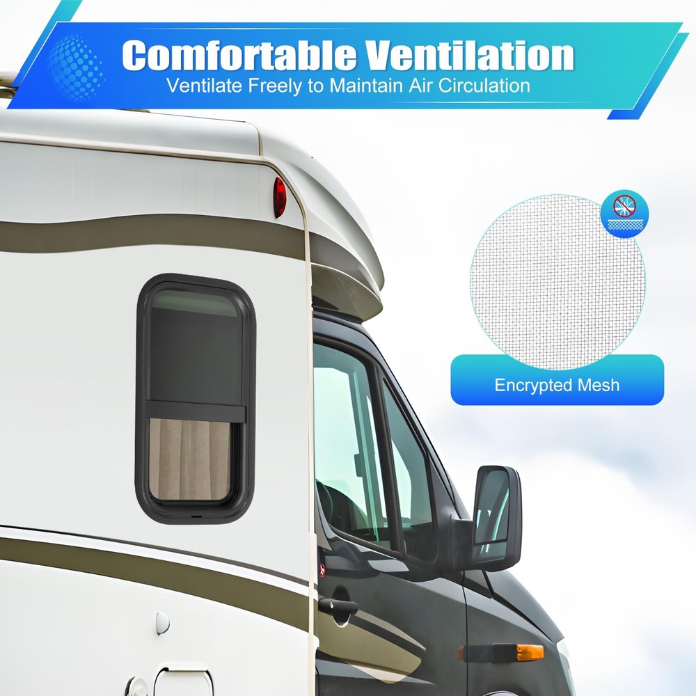 RV Window Vertical Camper with Trim Kit Sliding with Screen