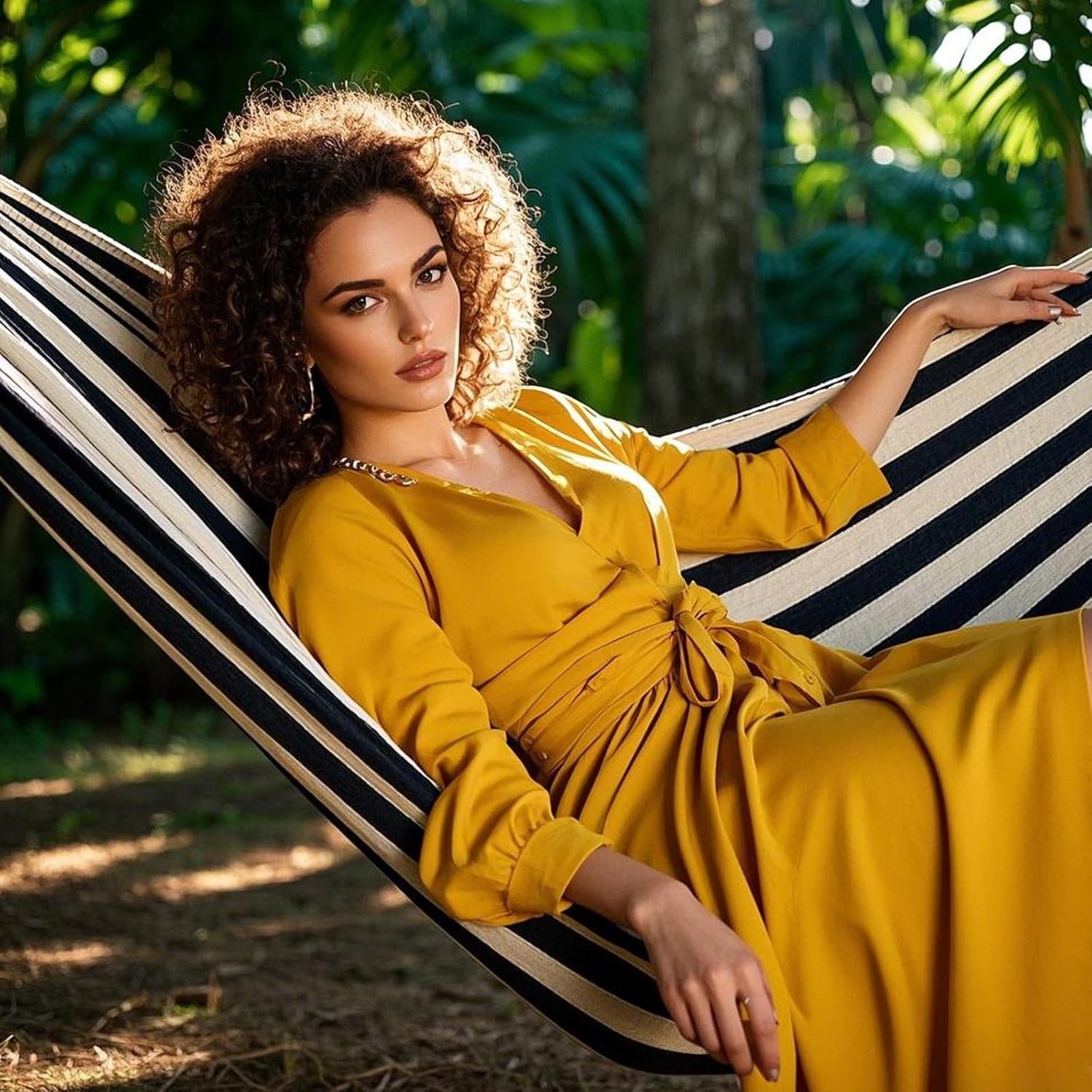 Double Hammock Comfortable for Hanging Sturdy 440lbs Capacity Hammock