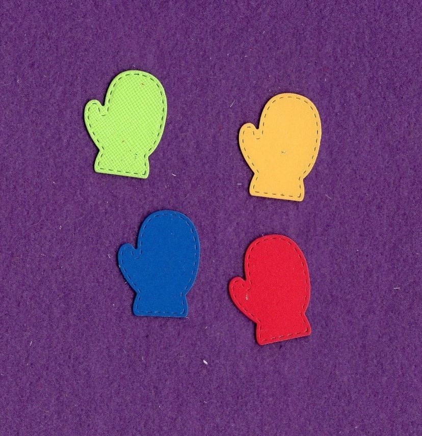 MITTENS # 3 die cuts Scrapbook cards
