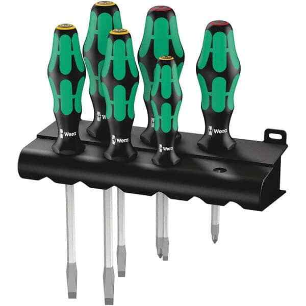 Wera 6 Piece Phillips & Slotted Screwdriver Set Hex with Bolster Shank, Kraft...