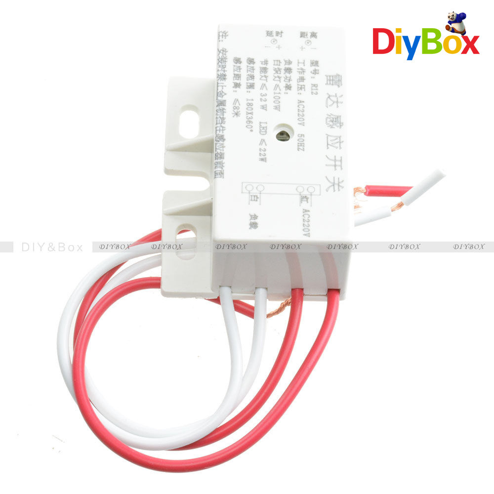 220V Delay Human Body Motion Detector Microwave Radar Sensor Switch Security