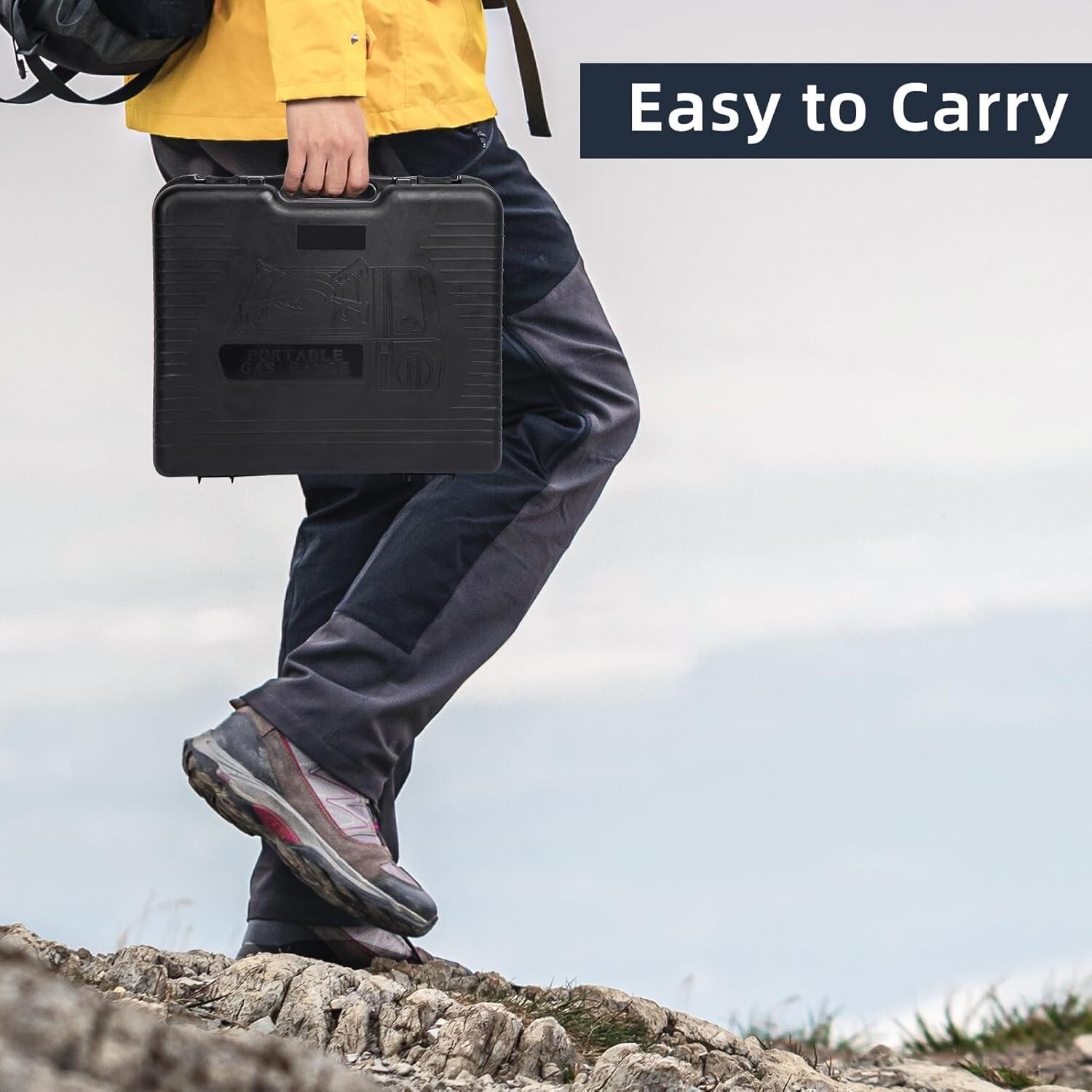 Black Portable Dual Fuel Stove Camping Stove w/ Case+26" Propane Regulator Hose