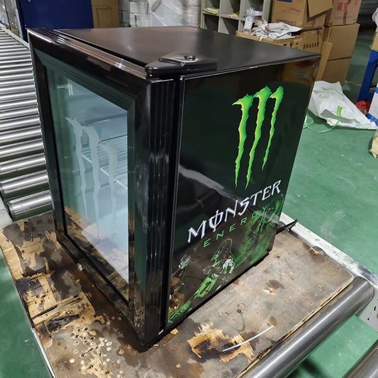 (BRAND NEW) Monster Energy Mini Fridge, light up monster sign (NEVER USED)
