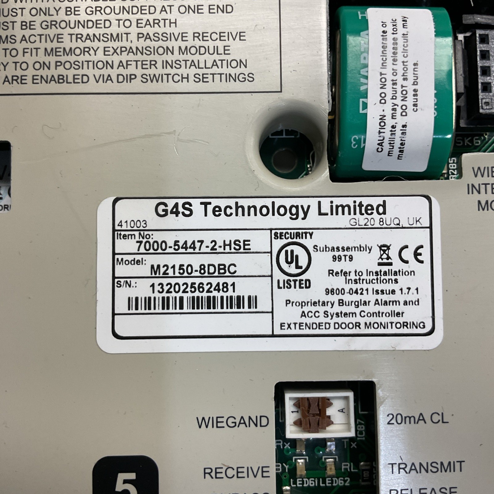 AMAG/G4S M2150-8DBC 8-Door/Reader Controller With WiM-8, NIC Card 7000-5447-2