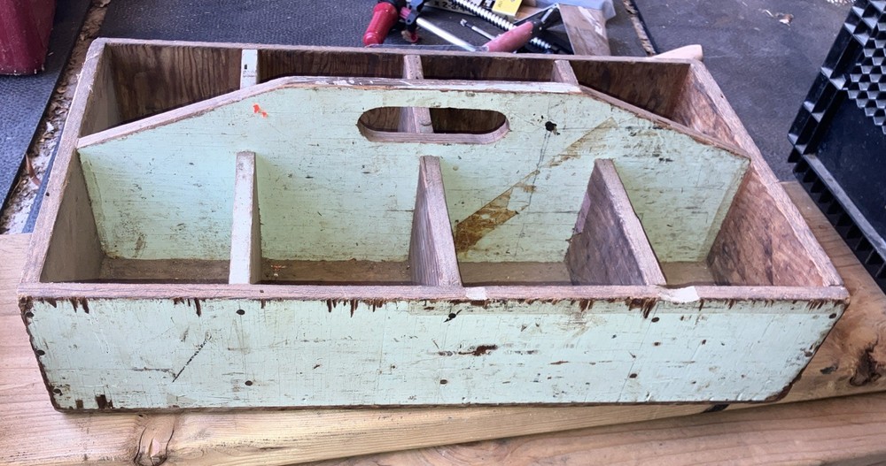 Vintage Wood Tool Carrier Large