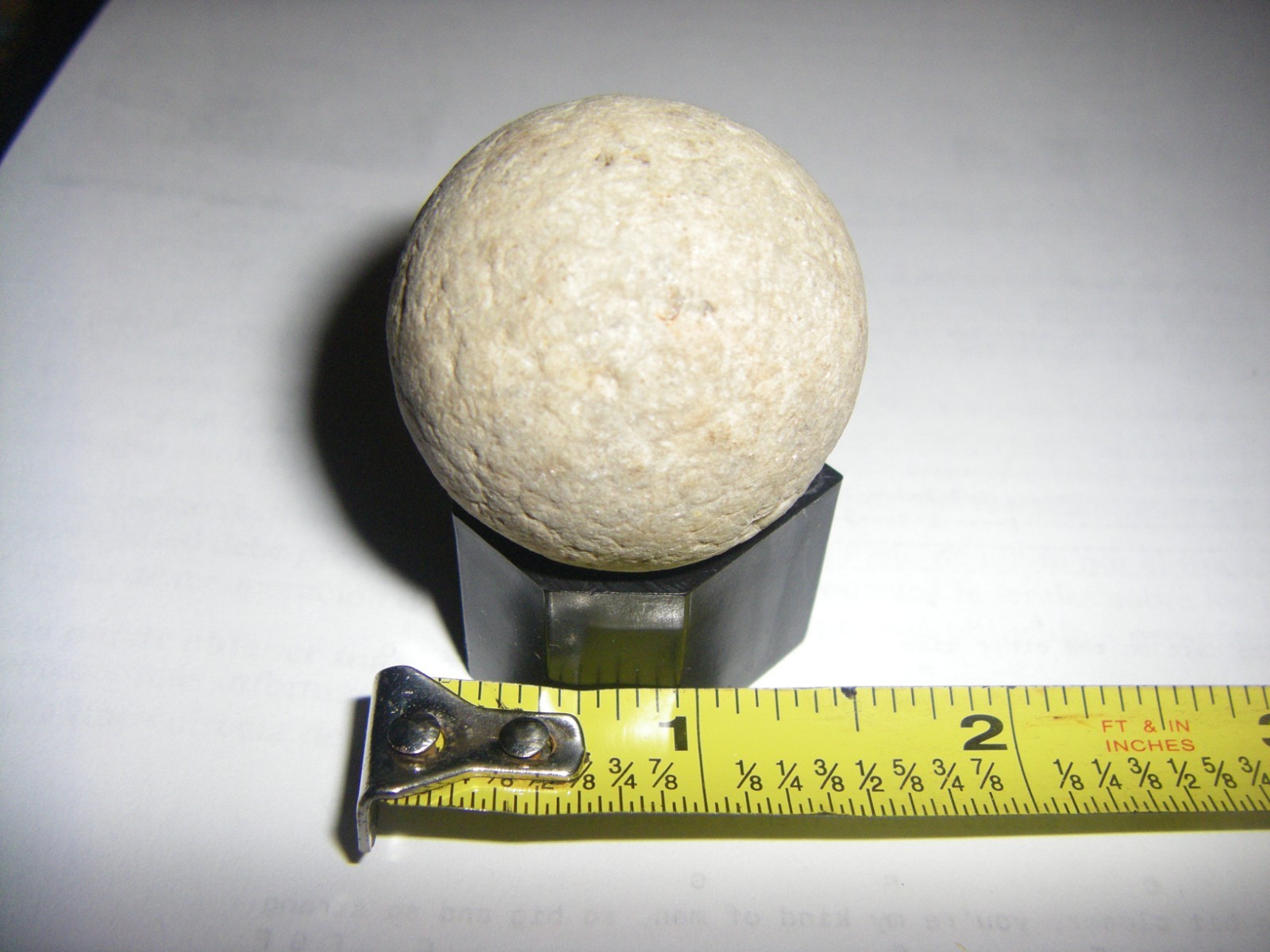AUTHENTIC INDIAN ARTIFACT 1-3/8" GAME STONE BALL MIDWESTESTERN