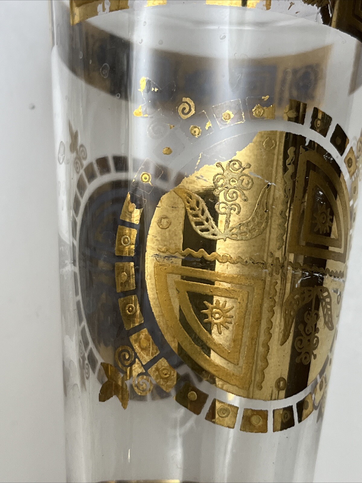 Vintage 1960s MCM Culver Coronet Barware 8 Pilsner Drinking Glasses W/ Caddy Set