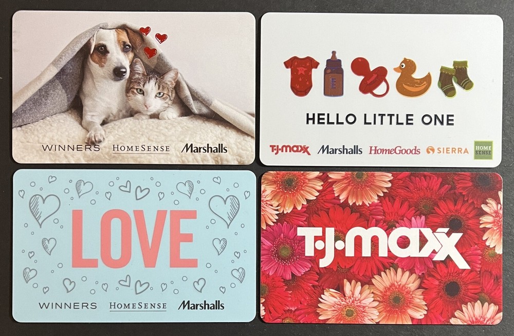 WINNERS,MARSHALL,TJ MaXX - GIFT CARDS - (no monetary value).