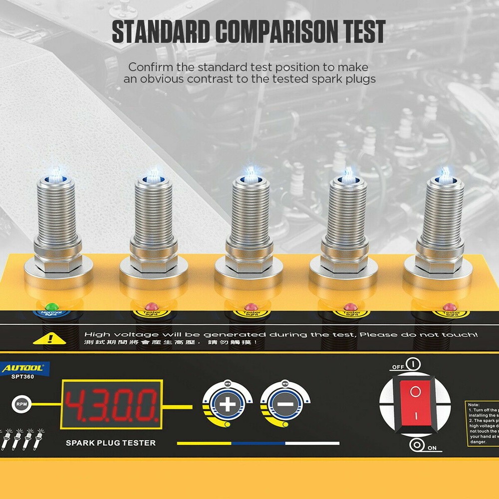 AUTOOL 5 Holes Car Spark Plug Tester Analyzer Digital Ignition Testers Tool 110V