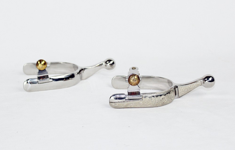 Western Show Spurs With Silver Decorations