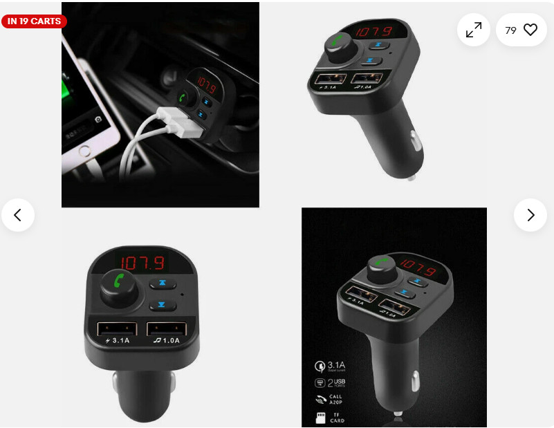 Bluetooth FM Transmitter Car Kit – Wireless Radio Adapter, MP3 Player, Dual USB
