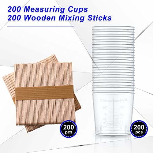200 Pack 2oz/60ml Plastic Mixing Cups Disposable Measuring Cups, Epoxy 400