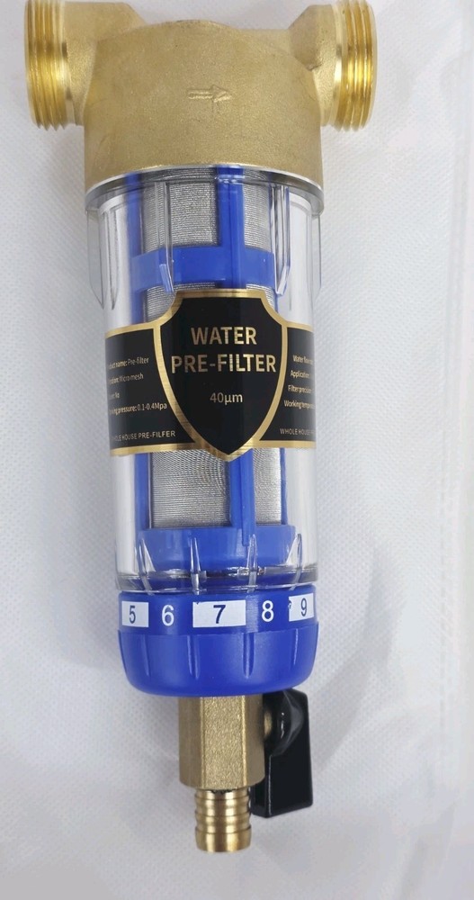 Water Pre-Filter Sediment Filter 40 Micron Reusable Spin Down Sediment System