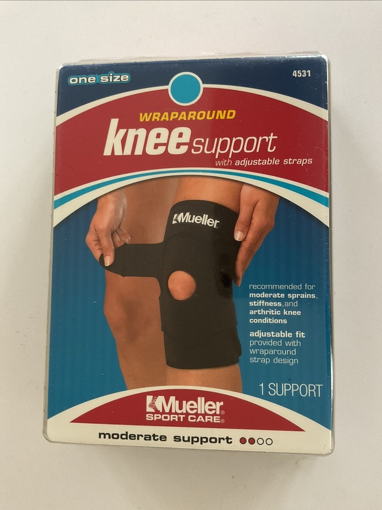 Adjustable Knee Support, Open Patella, Black, OSFM 4531