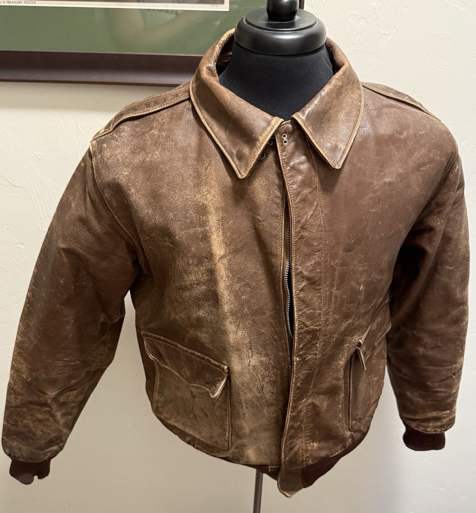 WWII Painted 8th Air Force A-2 A2 Bomber Flight Jacket