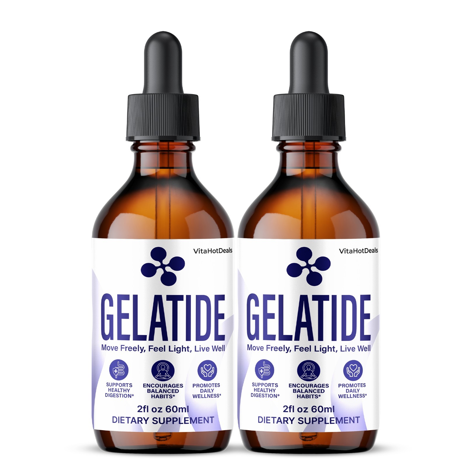Gelatide Liquid Supplement, All Natural Formula, Gela Tide Drops (2 pack)