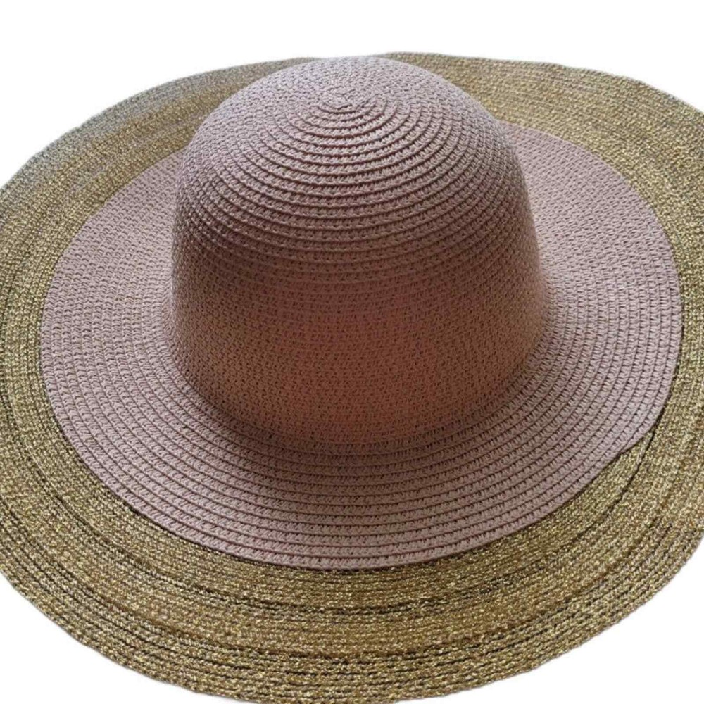 Dusty Rose and Gold Beach Hat