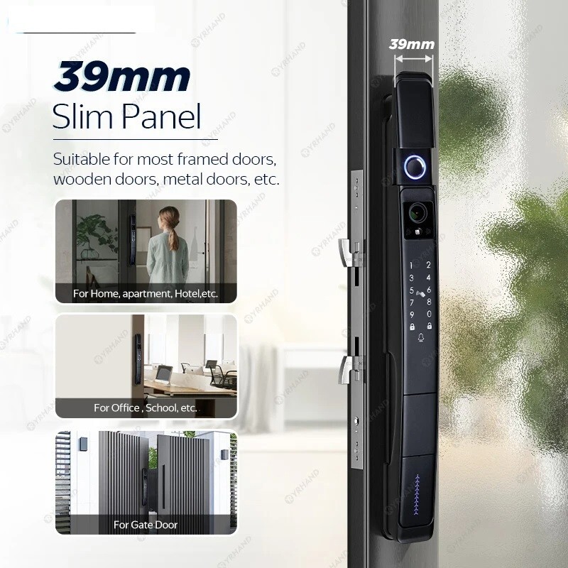 3D Face Recognition Tuya Wifi Smart Door Lock Visual Intercom Fingerprint