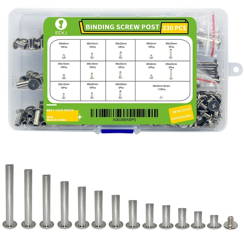 230Pcs(115 Pair) Phillips Chicago Binding Screws Assorted Kit Binding Screw P...