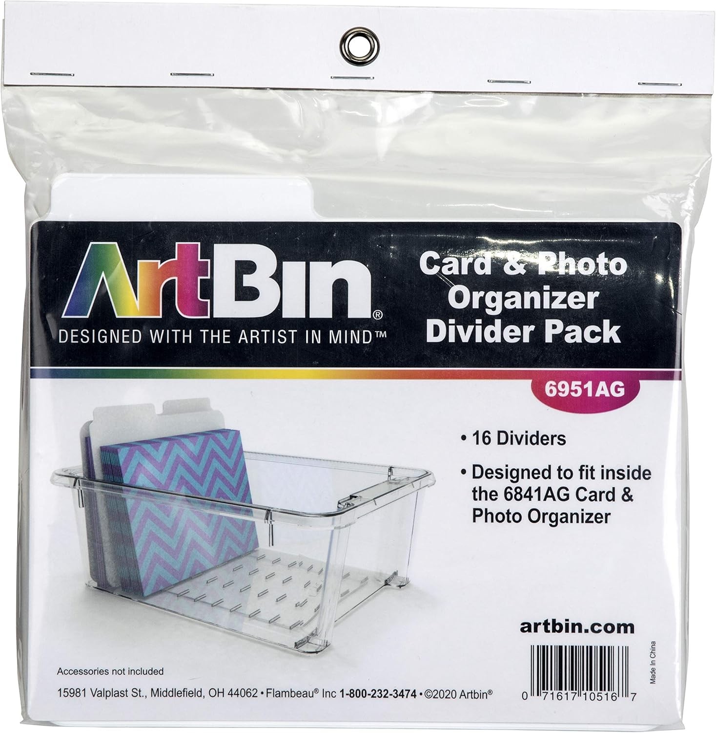 ArtBin 6951AG Card and Photo Divider Pack, White, 16 Dividers