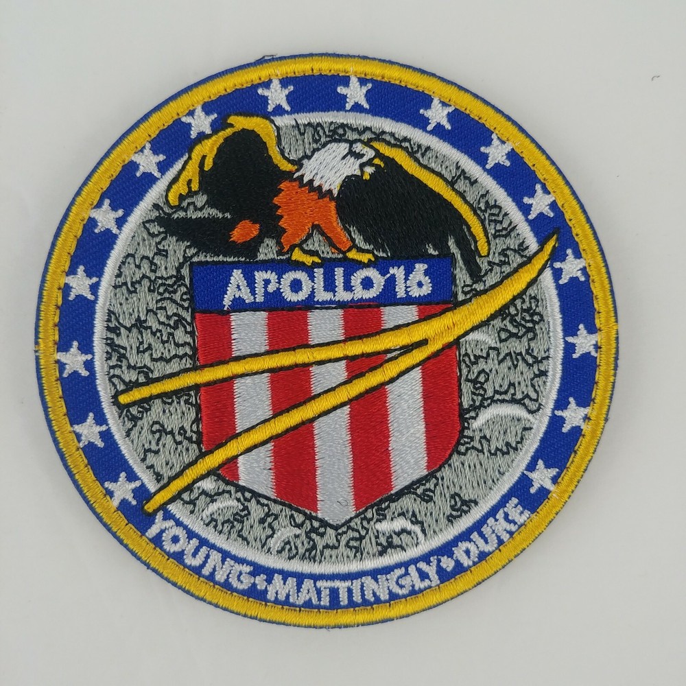 APOLLO 16 NASA AB Emblem Space Mission Jacket Hat Patch Hook & Loop New