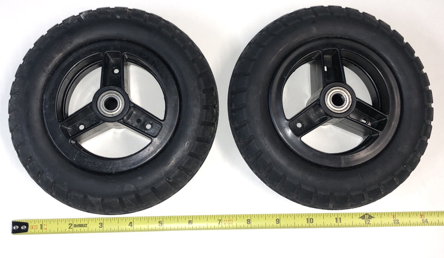 TWO 7” Inch swivel solid Wheel Caster Wheels Tires Rc robotics wagon rover cart