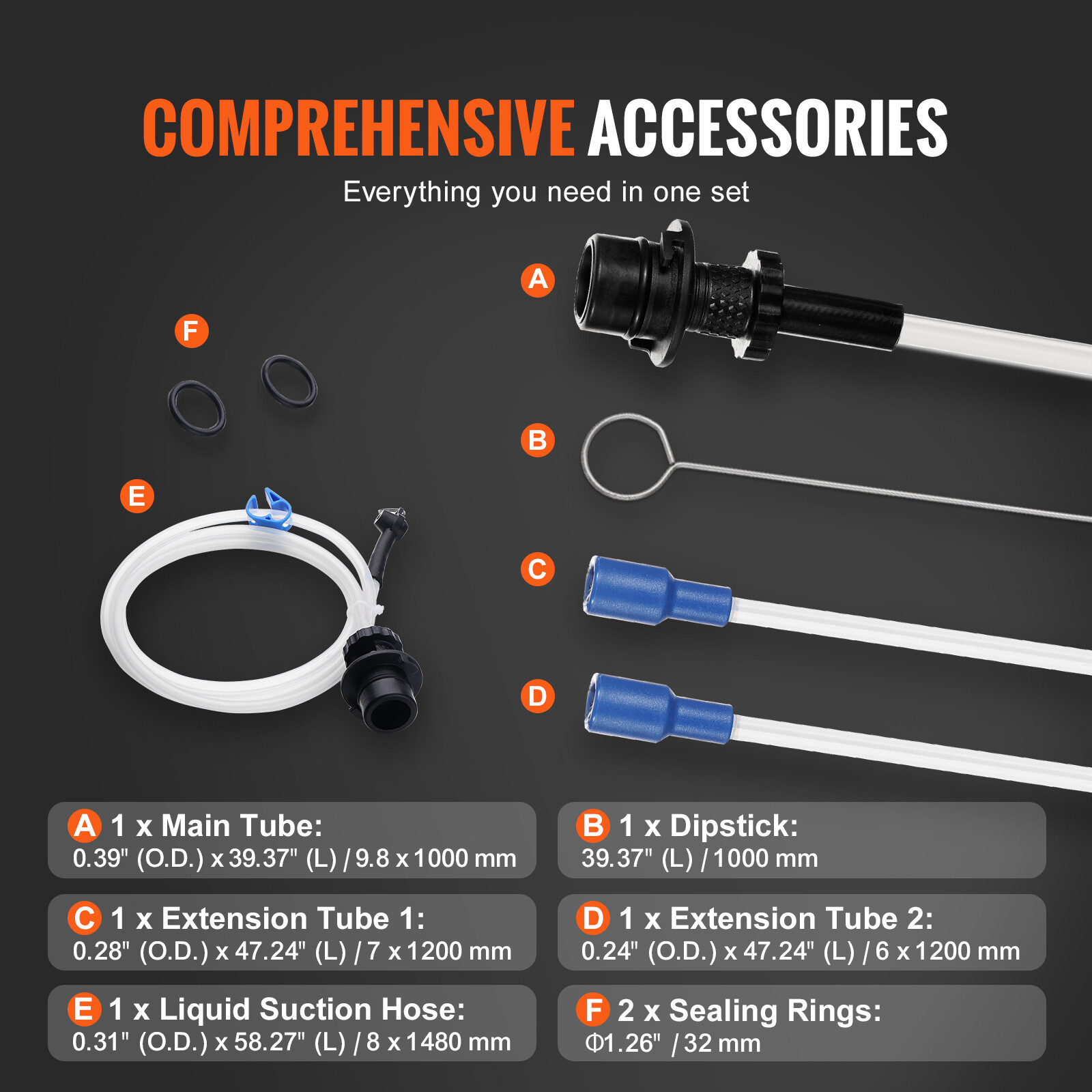 VEVOR Fluid Extractor Pneumatic or Manual Oil Change Vacuum Pump 4 Gallons/15L