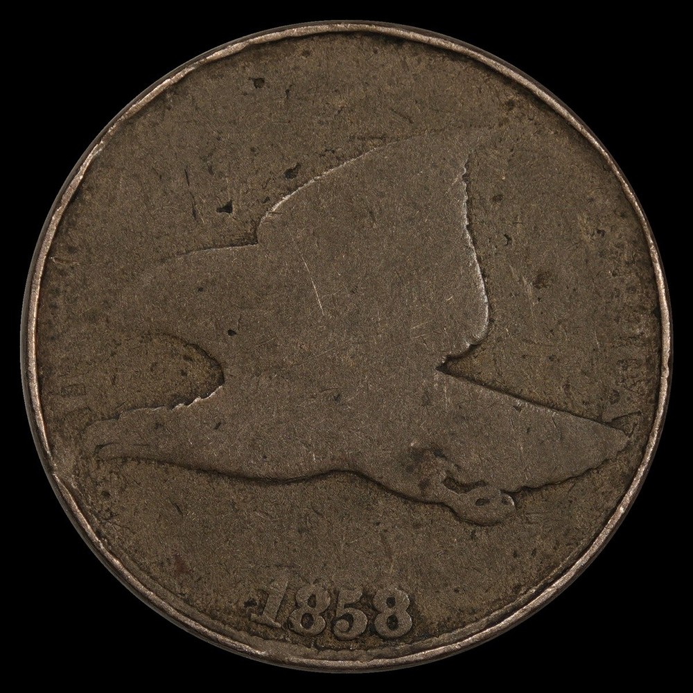 1858 1C Flying Eagle Cent Circulated Coin