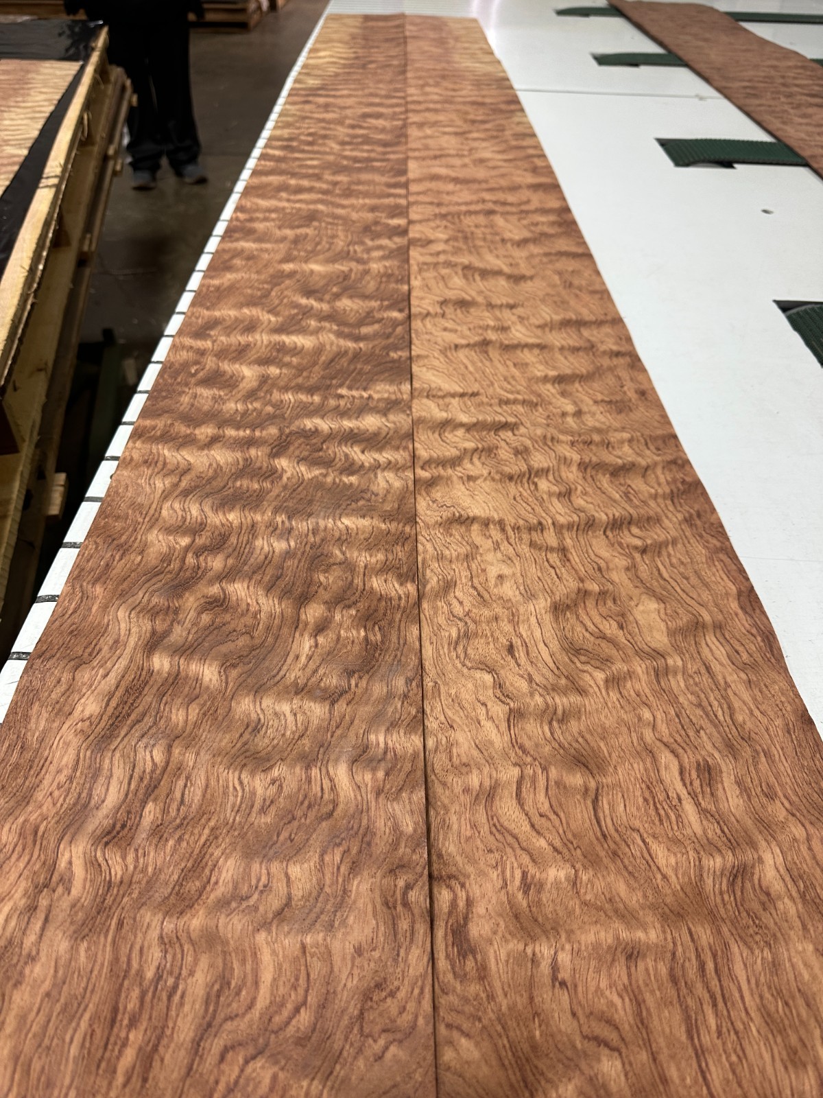 Bubinga Raw Wood Veneer 2 sheets 94'' x 8'' 317G