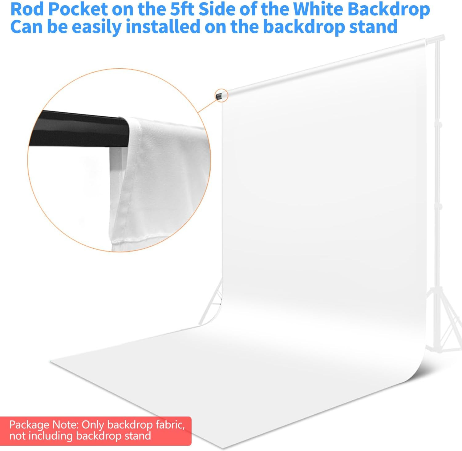 Photo Backdrop Curtains, 5X6.56 Ft White Backdrop for Photoshoot, White Photogra