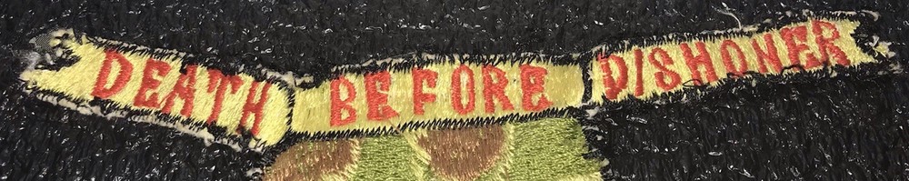 THIRD MARINE DIV., DEATH BEFORE DISHONOR, VINTAGE EMBROIDERED BACK PATCH!