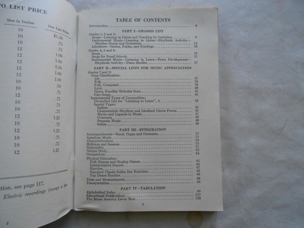 RCA VICTOR RECORDS CATALOG for Elementary Schools 1937