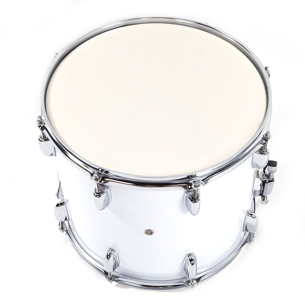 14 x10inch Marching Drum Drumsticks Key Strap White