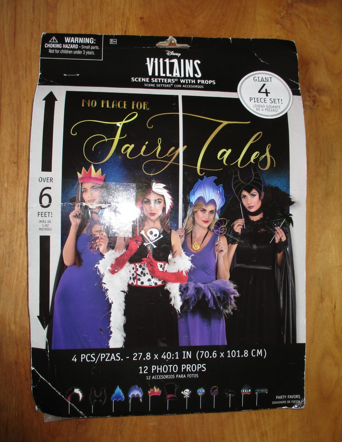 Disney Villains Party Scene Setter with Props 4pcs 12 Photo Props 6ft Backdrop