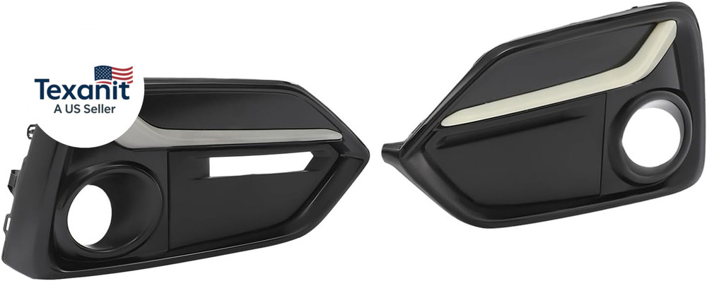 Fog Light Covers Replacement for 2017-2021 Honda Civic Hatchback, Black ABS Dire