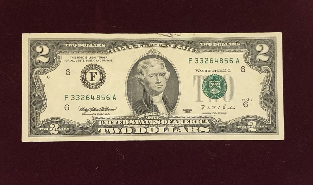 1995 F Series $2.00 Bill Rare