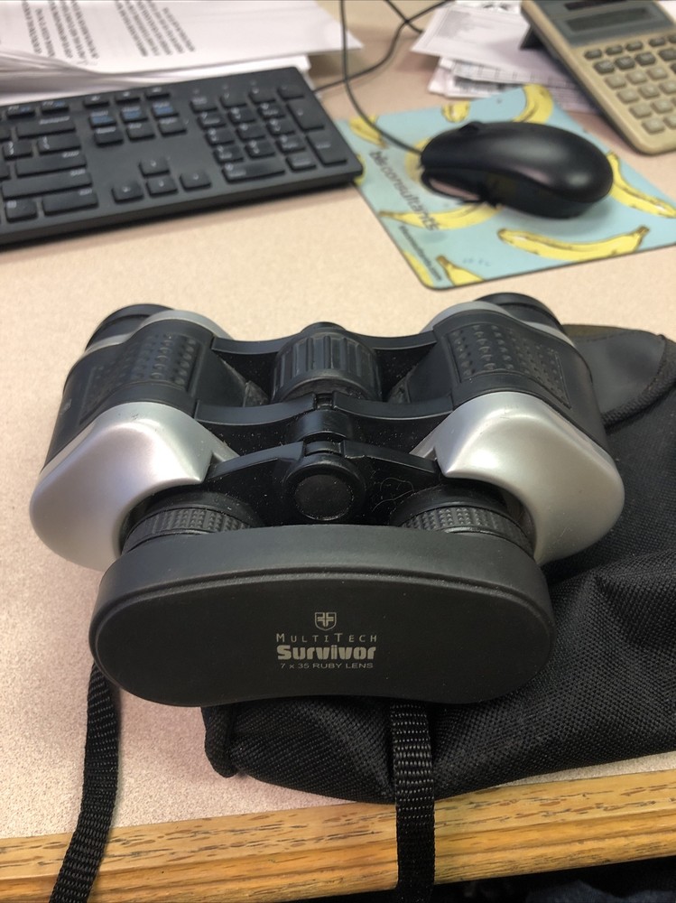 Multitech Survivor Binoculars 7 x 35 Ruby Lens - VGC (with case and covers)