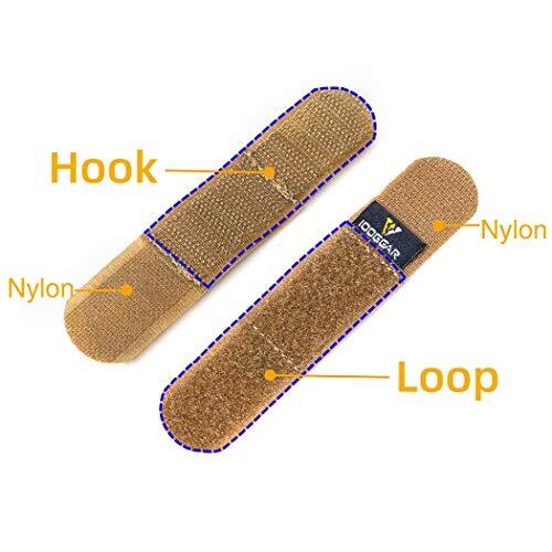 IDOGEAR Tactical Fastening Binding Strap Hook & Loop Medium(4 pcs) Coyote Brown