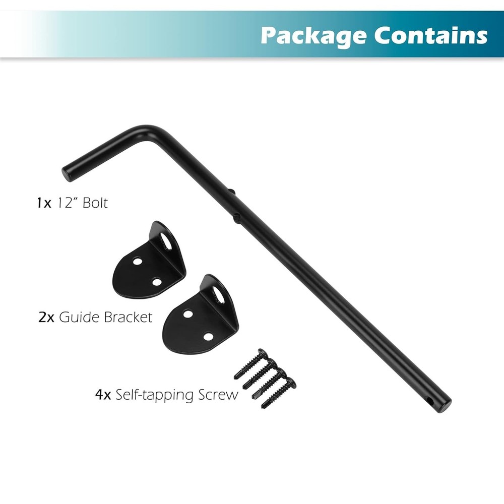 Durable 12" Cane Bolt Gate Latch - Effortless Security for Timber & Iron Gates