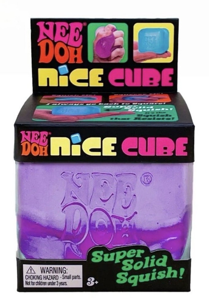 Needoh NICE CUBE Super Solid Squish ~ PURPLE💜 Sensory Squishy Toy NEW
