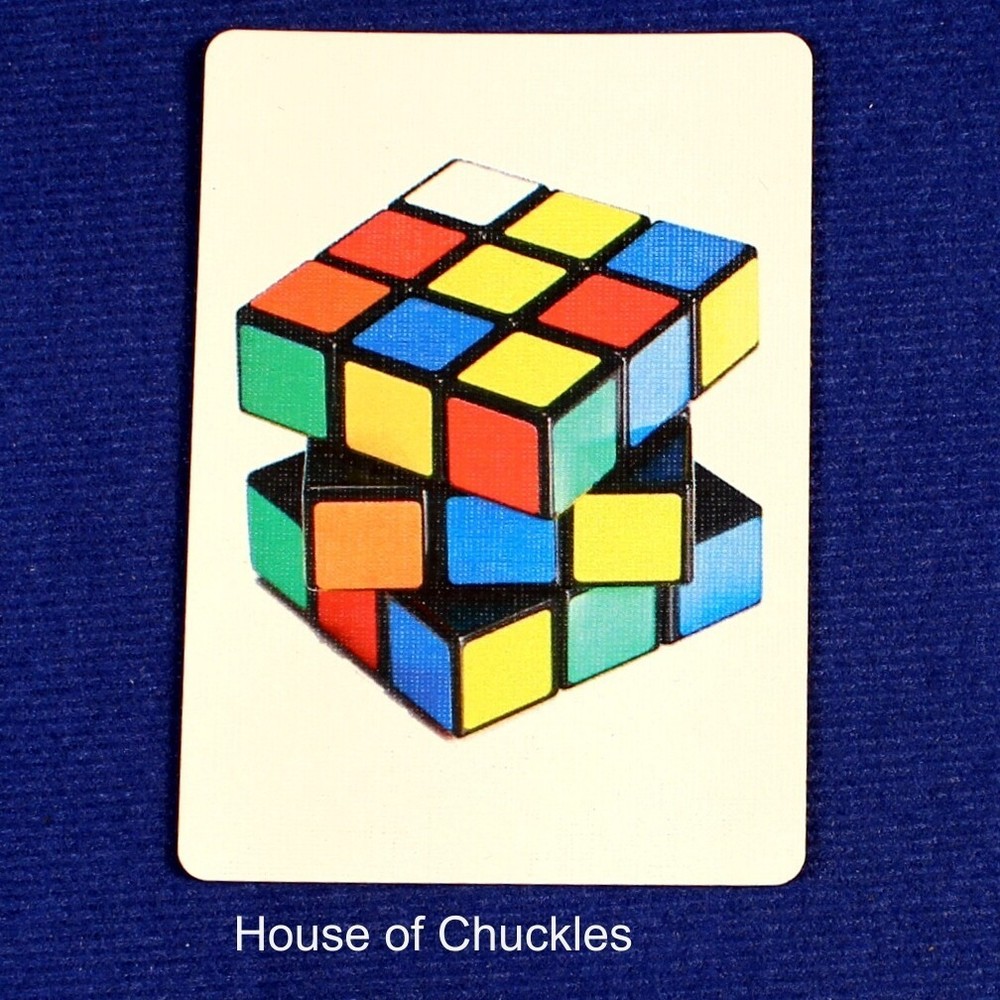 Magic Cube, Half Horizontal, Bicycle Printed Gaff Card, Red