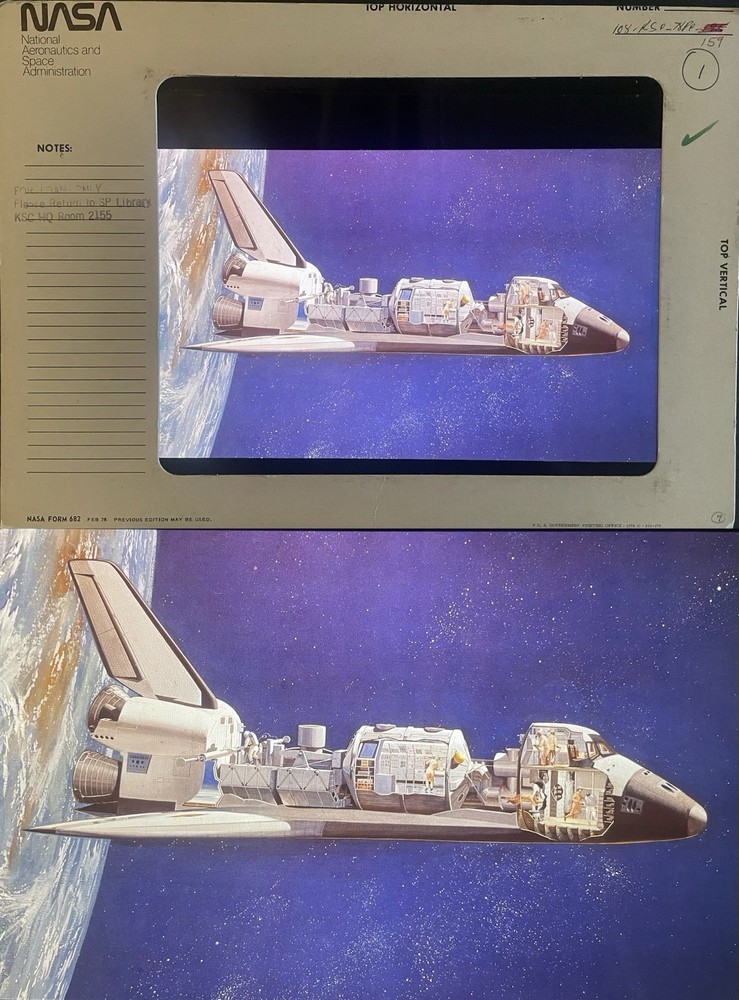 1972-1990 NASA Space Shuttle Program 100+ Large Transparency Presentation lot
