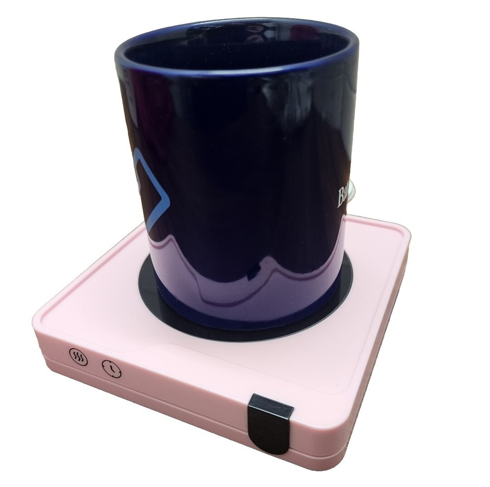 Coffee Mug Warmer W/ 3 Heat Settings & 6 Timer Settings Pink