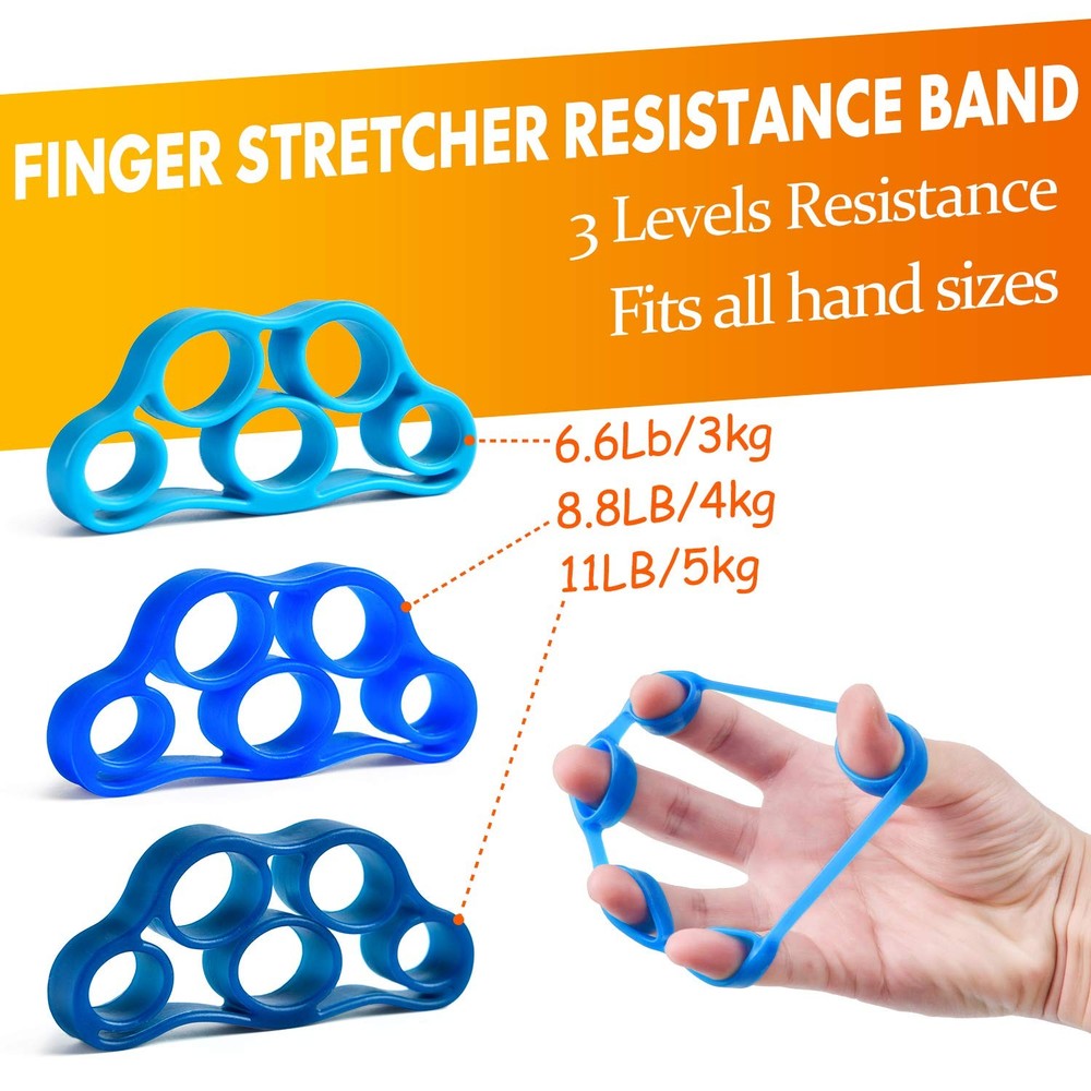 Grip Strength Trainer Adjustable Hand Gripper Finger 7 Pcs