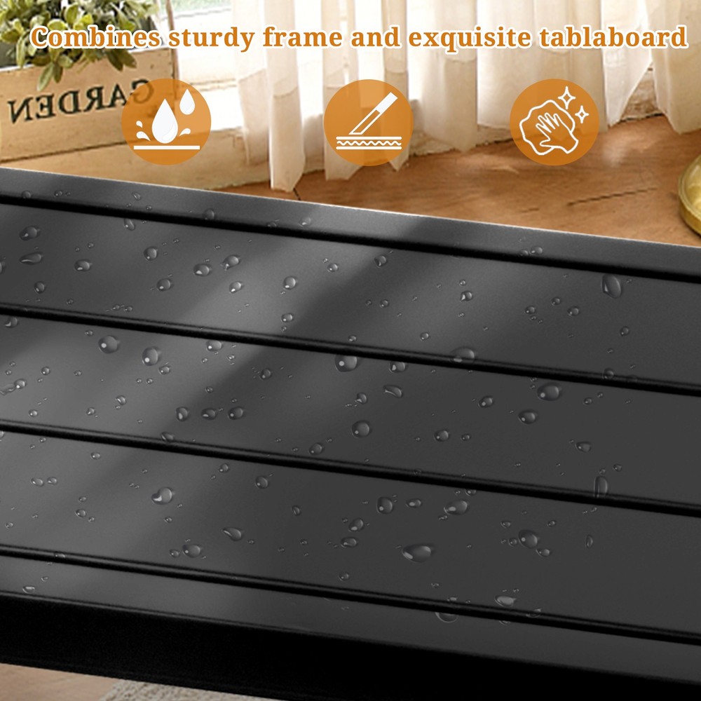 【Replace 92798956】40" Outdoor Bar Table with Wheels, Rectangle Narrow