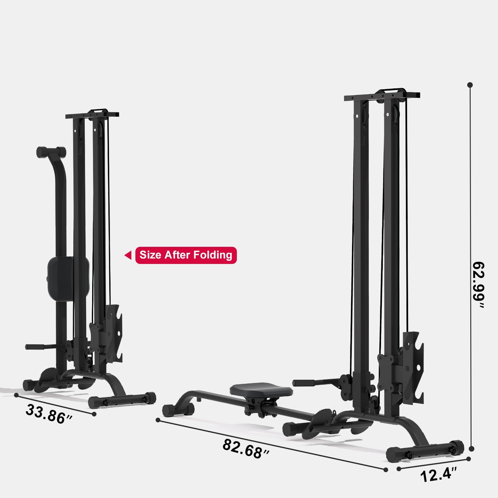 Cable Machine Home Gym CR63,330 Lbs Plates Loaded Cable Crossover,Functional